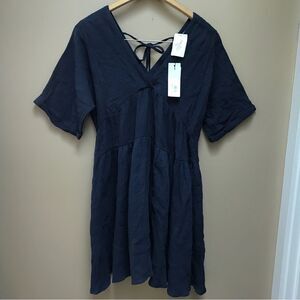 NWT Molly Bracken Navy Cotton Dress (M)